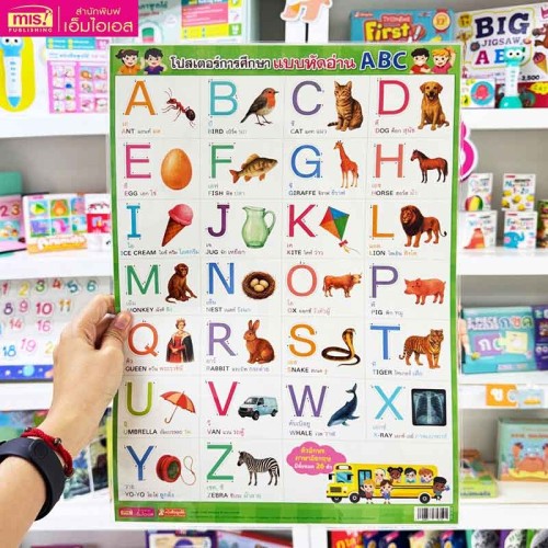 โปสเตอร์การศึกษา แบบหัดอ่าน ABC