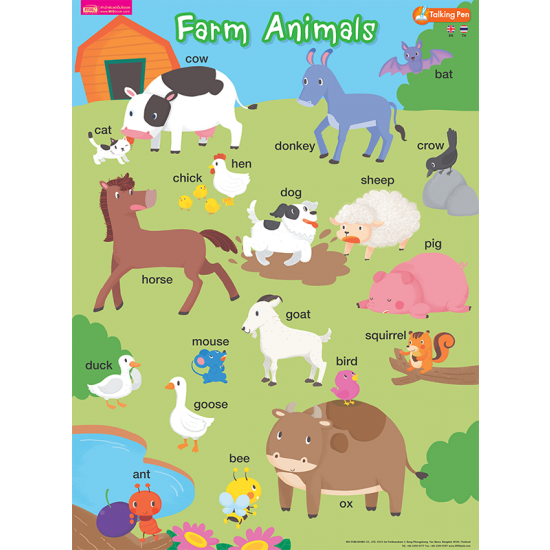 โปสเตอร์พลาสติก - Farm Animals