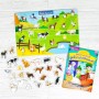 หนังสือนิทานภาพระบายสี พร้อม Pull & Stick : Farm Animals ภาพจริง